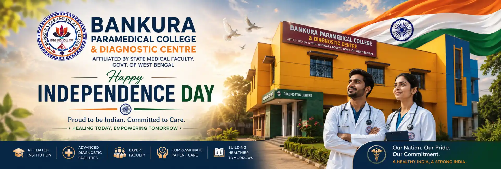 Bankura Paramedical College Happy Independence Day Hero Banner 2026